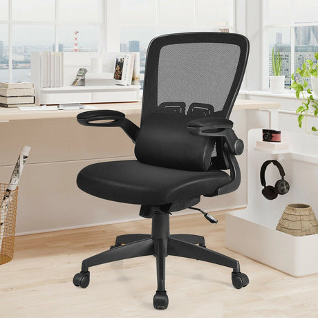 Lightweight Mesh Office Chair with Lumbar Support-Black