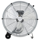 24 Inch High-Velocity Industrial Floor Fan with Wheels and Handle-Silver