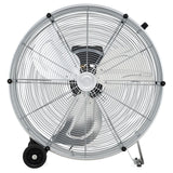 24 Inch High-Velocity Industrial Floor Fan with Wheels and Handle-Silver