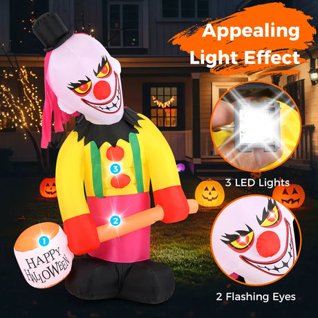 240 CM Giant Halloween Inflatables with Hammer and Sandbags