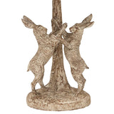 Stonewashed Marching Hares Lamp With Linen Shade