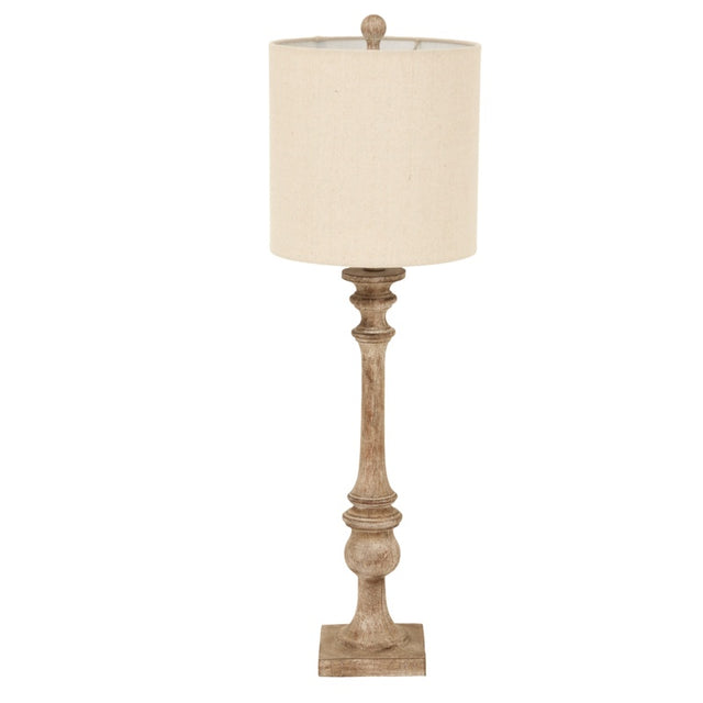 Pallido Candlestick Table Lamp With Linen Shade