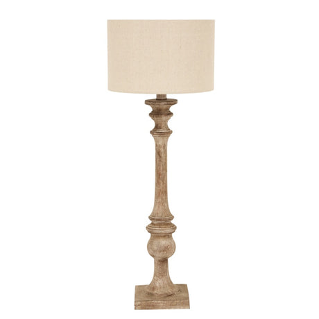 Pallido Candlestick Table Lamp With Linen Shade