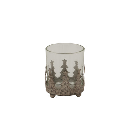 Rustic Glass Candle Holder