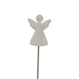 Large Whitewashed Rustic Angel On Stand