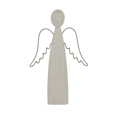 Large Whitewashed Rustic Standing Angel