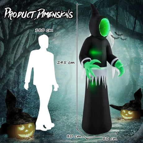 240CM Giant Blow up Ghost with Infinity Mirror Light and LED Lights