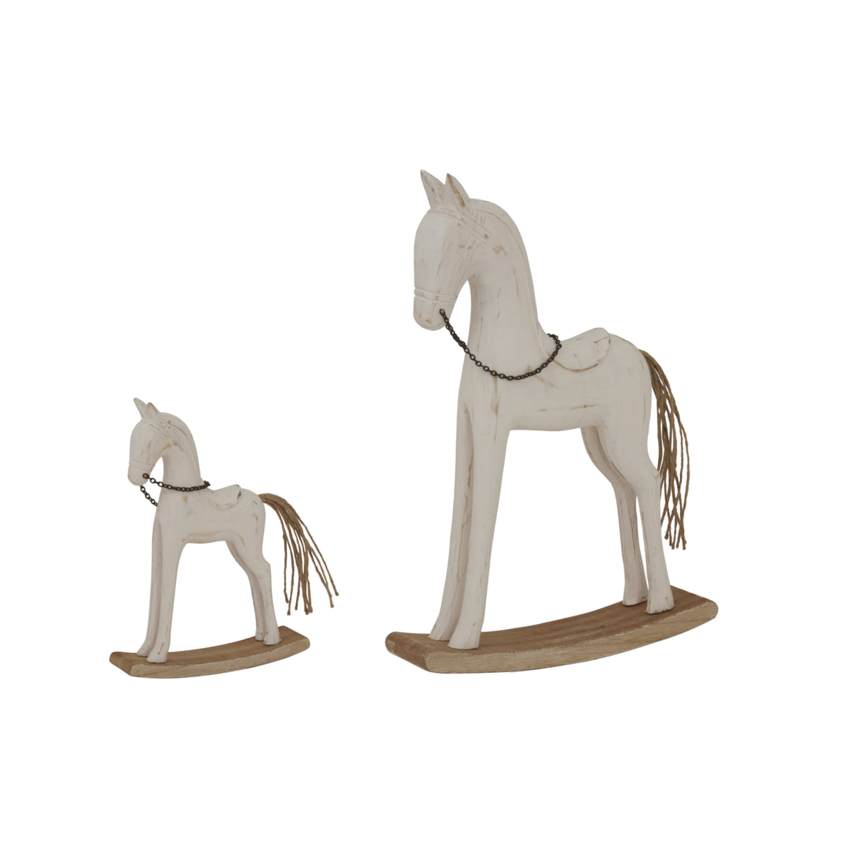Large Whitewashed Rustic Rocking Horse
