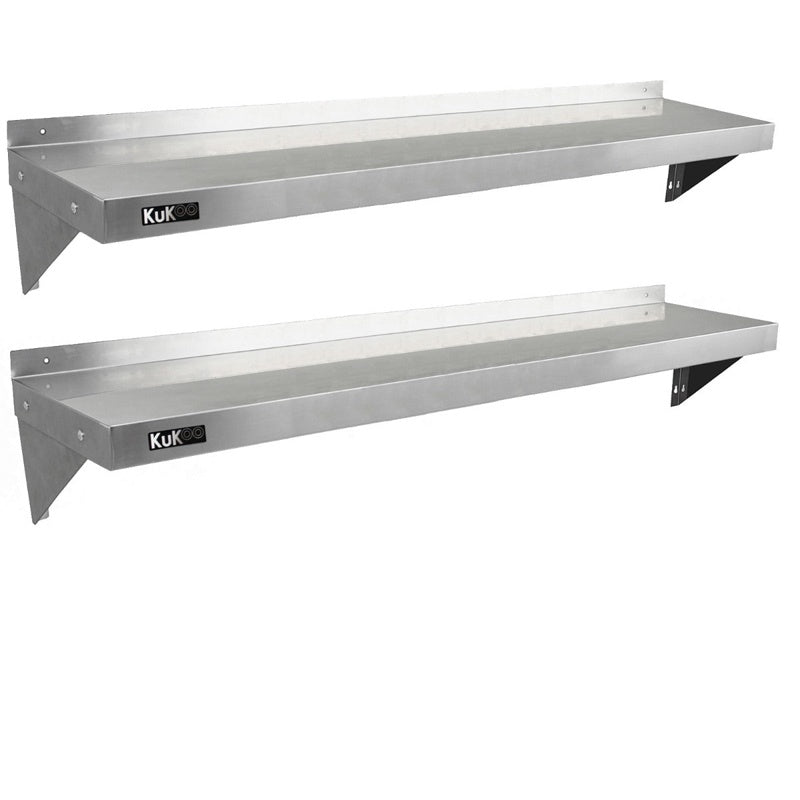 2 x KuKoo Stainless Steel Shelves 1500mm x 300mm