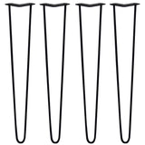 4 x 28" Hairpin Legs - 2 Prong - 10mm - Black