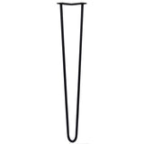 4 x 28" Hairpin Legs - 2 Prong - 12mm - Black