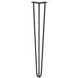 4 x 28" Hairpin Legs - 3 Prong - 10mm - Black