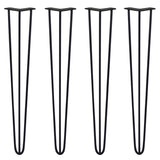 4 x 28" Hairpin Legs - 3 Prong - 10mm - Black