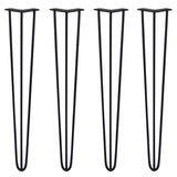 4 x 28" Hairpin Legs - 3 Prong - 10mm - Black
