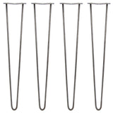 4 x 28" Hairpin Legs - 2 Prong - 10mm - Raw Steel