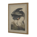 Flora & Fauna Collection Heron On Linen In Beaded Frame