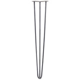 4 x 28" Hairpin Legs - 3 Prong - 10mm - Raw Steel