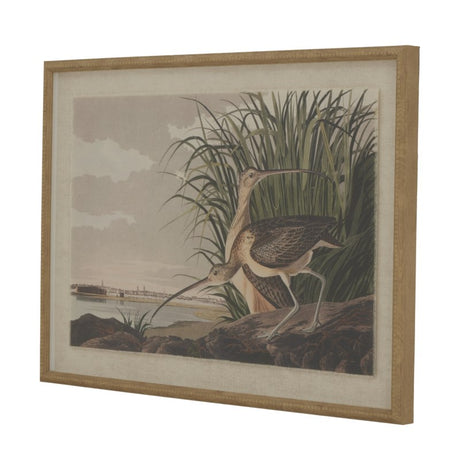 Flora & Fauna Collection Curlews On Linen In Beaded Frame