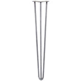 4 x 28" Hairpin Legs - 3 Prong - 12mm - Raw Steel