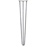 4 x 28" Hairpin Legs - 3 Prong - 12mm - Raw Steel