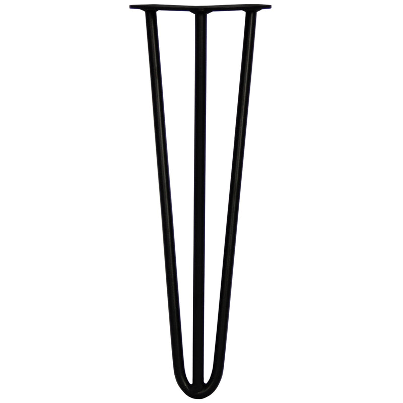 4 x 16" Hairpin Legs - 3 Prong - 12mm - Black