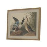 Flora & Fauna Collection Mallards On Linen In Beaded Frame