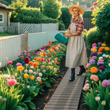 Weatherproof Garden Path Straight Roll-up Driveway Decorative Walkway Wire Connection Grey