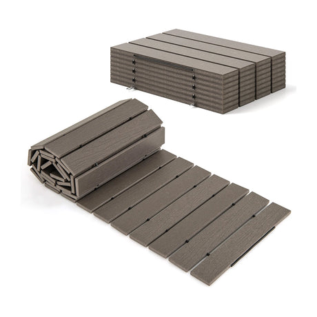 Weatherproof Garden Path Straight Roll-up Driveway Decorative Walkway Wire Connection Grey