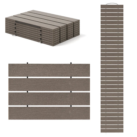 Weatherproof Garden Path Straight Roll-up Driveway Decorative Walkway Wire Connection Grey
