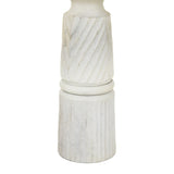 Large White Carved Candle Holder