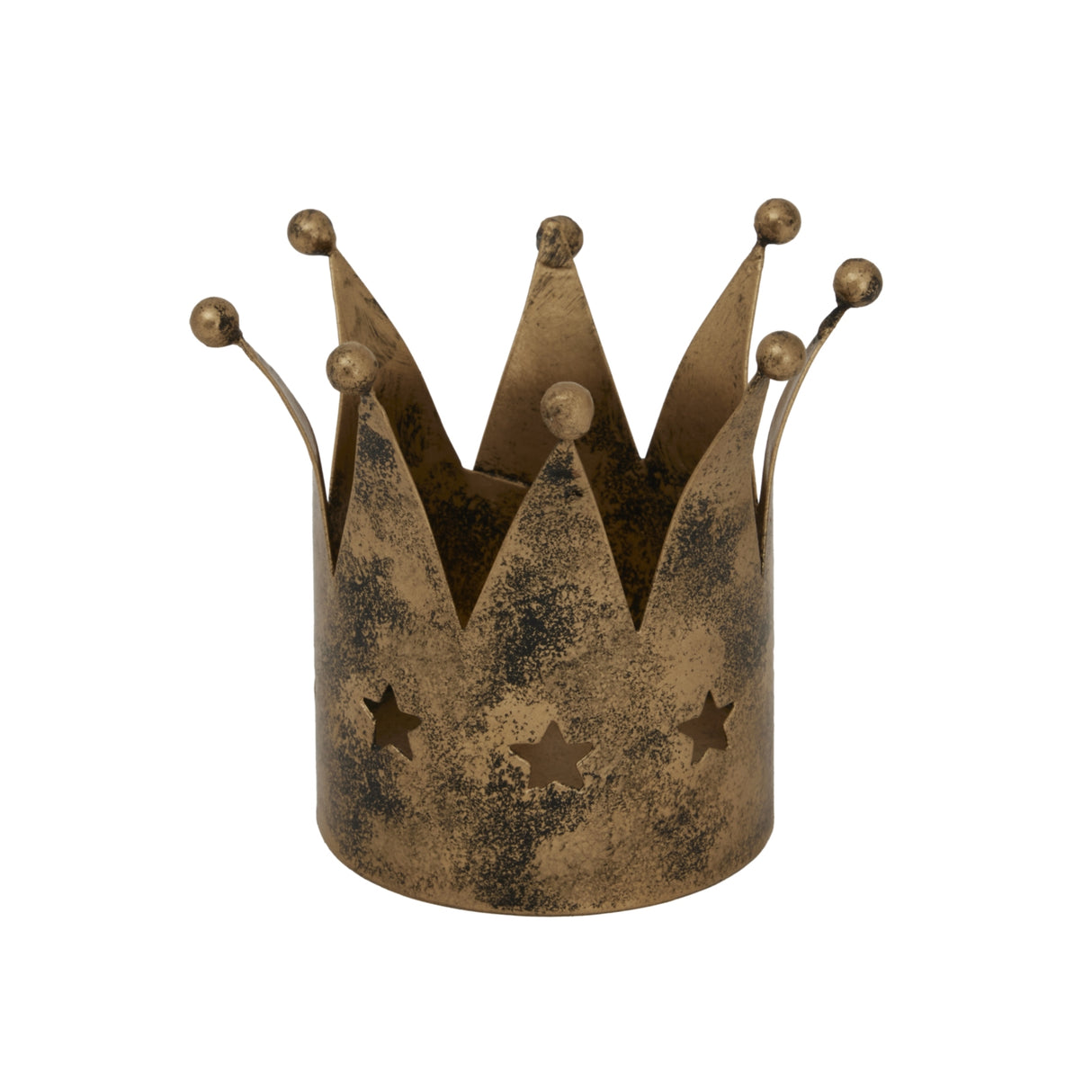 Antique Gold Crown Tealight Holder