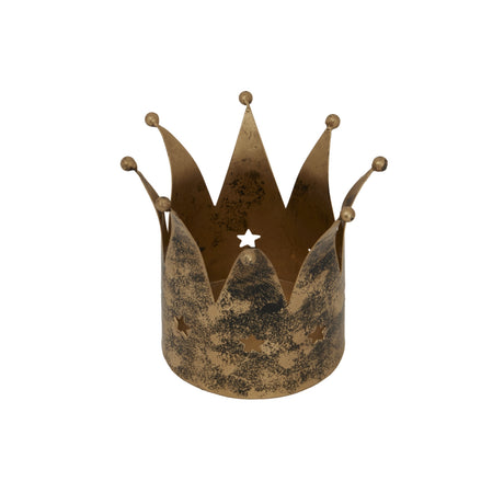 Antique Gold Crown Candle Holder