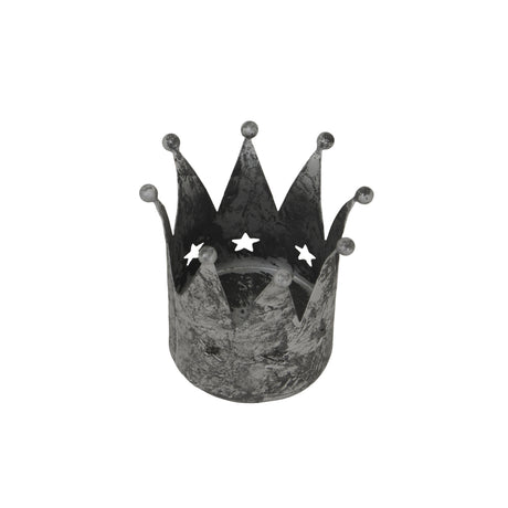 Antique Silver Crown Tealight Holder
