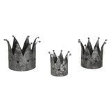 Antique Silver Crown Tealight Holder