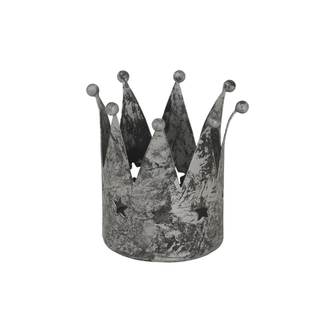 Antique Silver Crown Tealight Holder