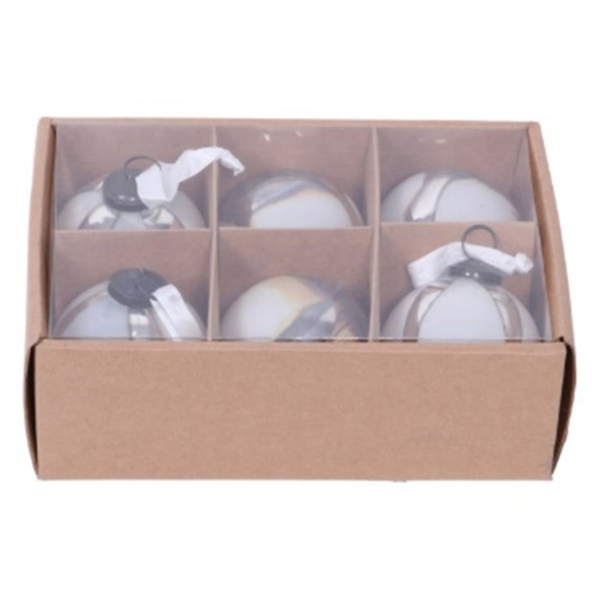 Silver Ombre Set Of 6 Baubles
