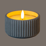 Luxe Collection Natural Glow Chalk Ribbed Small Led Candle