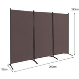 3-Panel Room Divider Folding Privacy Partition Screen for Office Room-Brown