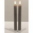 Luxe Collection Natural Glow Grey  Ribbed Taper Candles