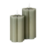 Luxe Collection Natural Glow 2.75x6 Grey Pillar LED Candle