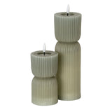 Luxe Collection Natural Glow 2.75x6 Grey Carved LED Candle