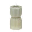 Luxe Collection Natural Glow 2.75x6 Grey Carved LED Candle