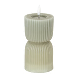Luxe Collection Natural Glow 2.75x6 Grey Carved LED Candle