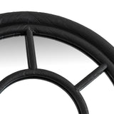 Black Wood Tall Arched Window Mirror