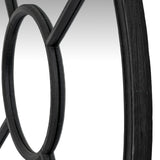 Black Wood Round Window Mirror