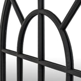 Black Wood Arched Window Mirror