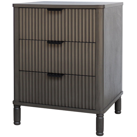 Reed Collection 3 Drawer Bedside Table