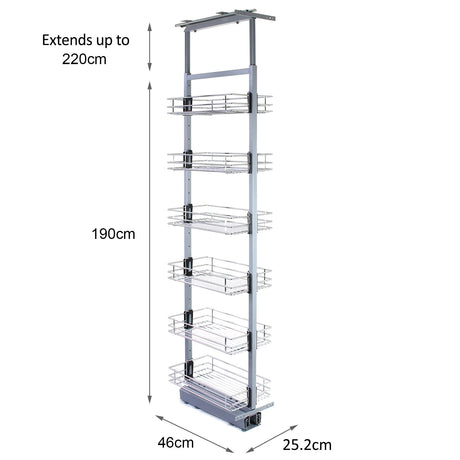 KuKoo Pull Out Soft Close Kitchen Larder  46cm D x 190-220cm H