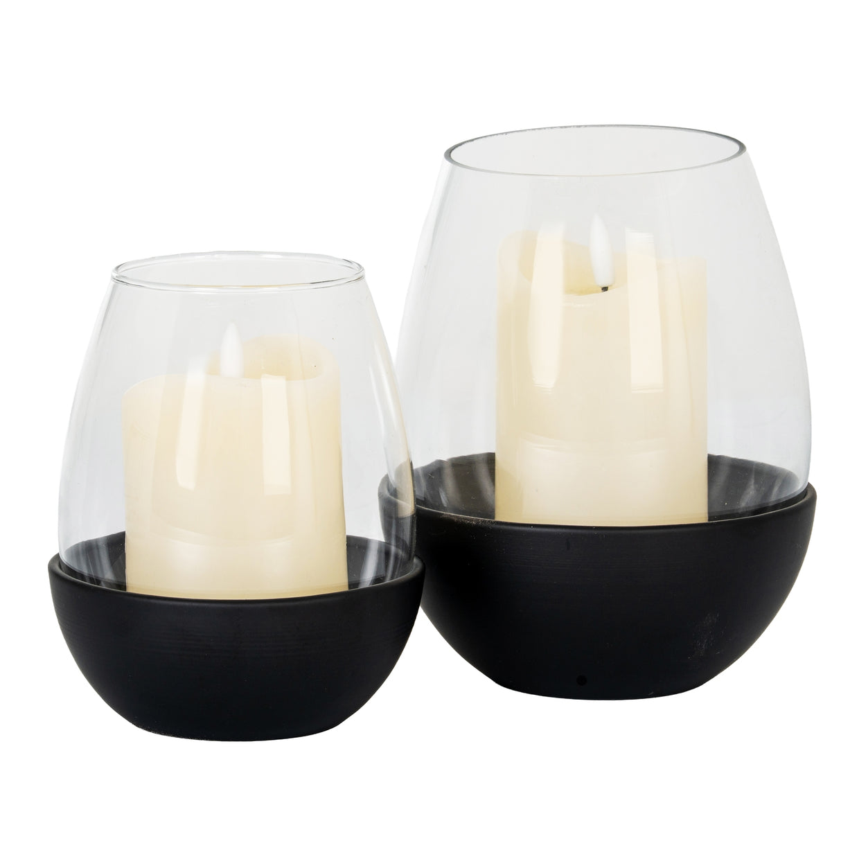 Neris Large Candle Holder With Glass Goblet