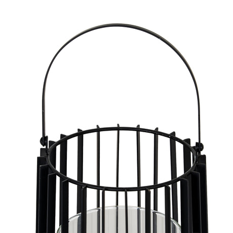 Lynk Large Lantern With Handle And Glass Candle Holder
